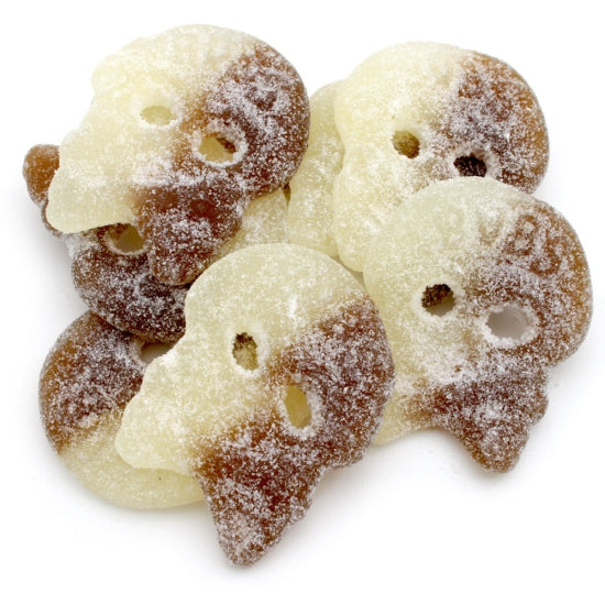 Bubs Skalle Cool Cola – featuring chewy cola-flavored Swedish gummy skulls with a sweet and tangy taste.