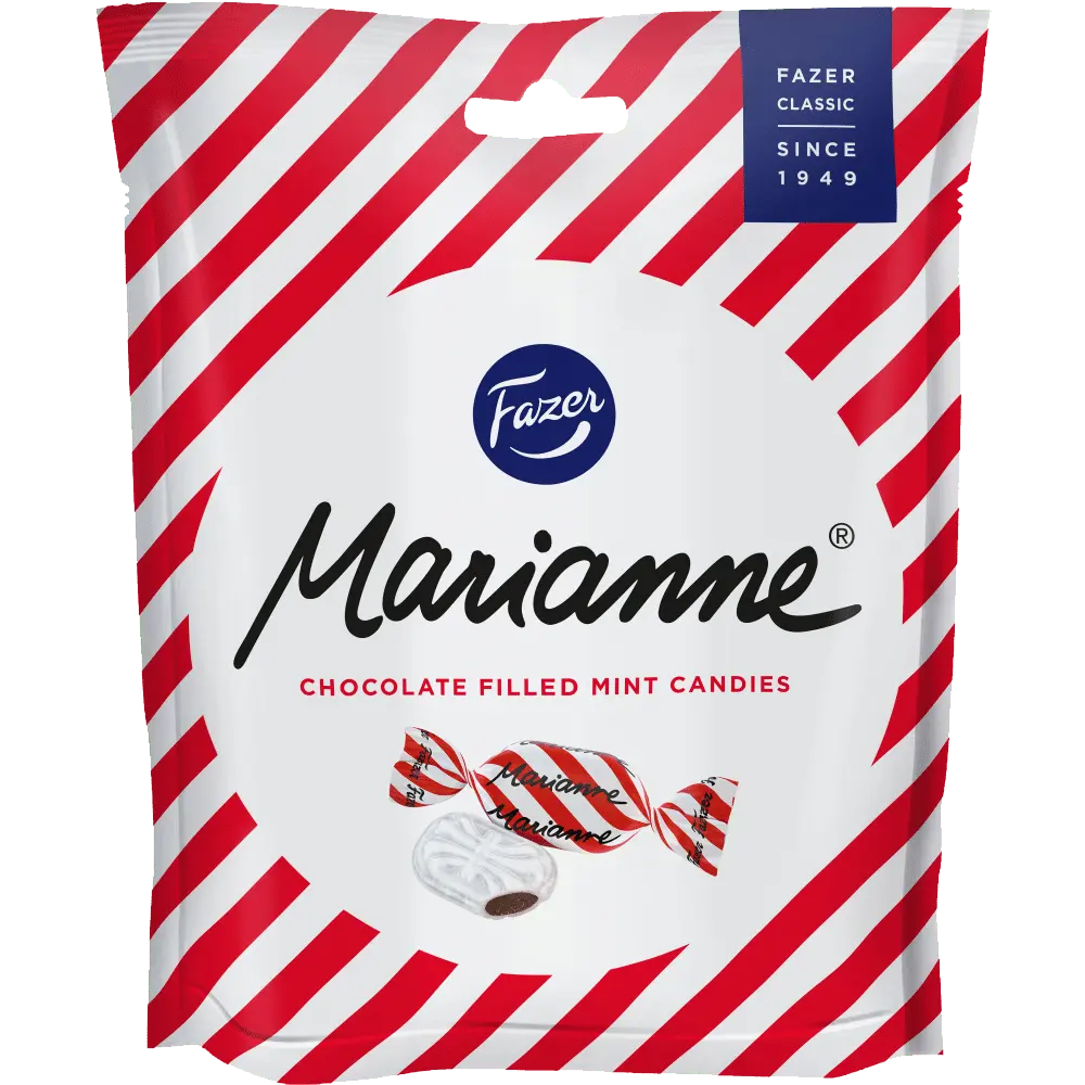 Fazer Marianne – a classic Swedish candy featuring mint-flavored chocolate, perfect for a refreshing treat.