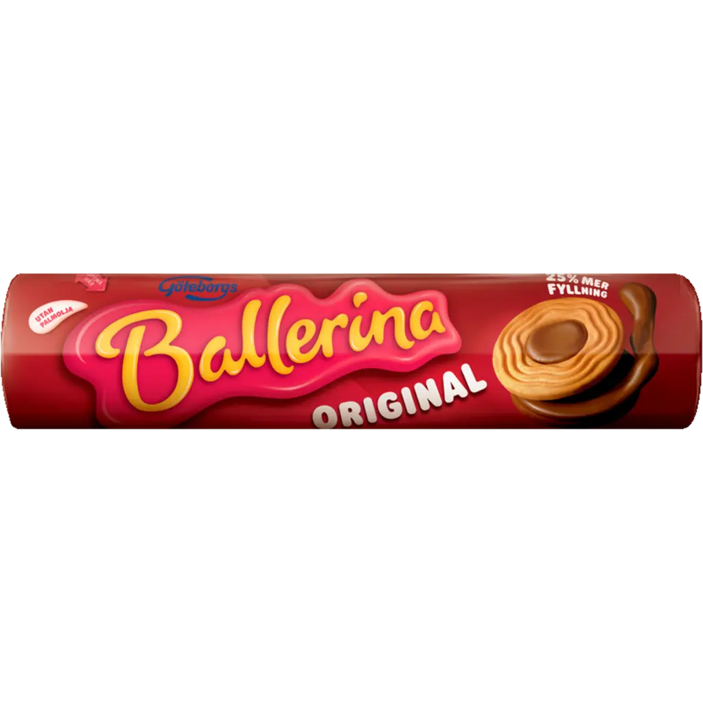Göteborg Ballerina Original – classic Swedish cookies with a creamy nougat filling and a crisp outer biscuit.