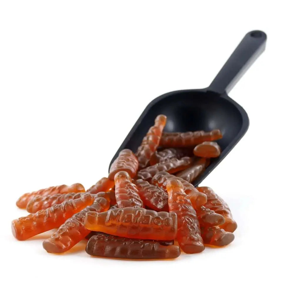 Malaco Cola Flaskor – classic Swedish candy featuring cola-flavored gummy bottles with a chewy texture.