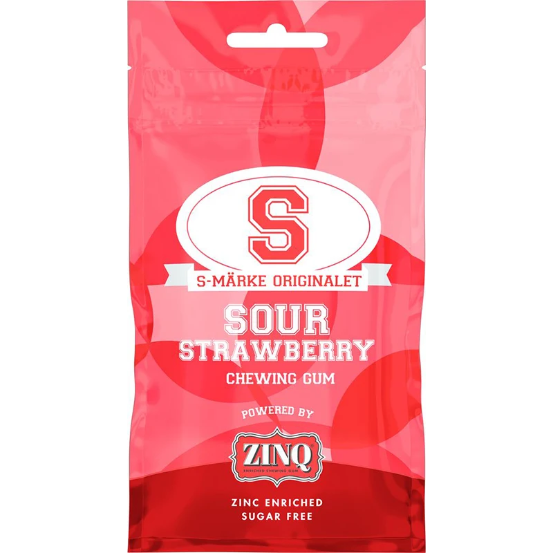 S-Märke Sour Strawberry Chewing Gum