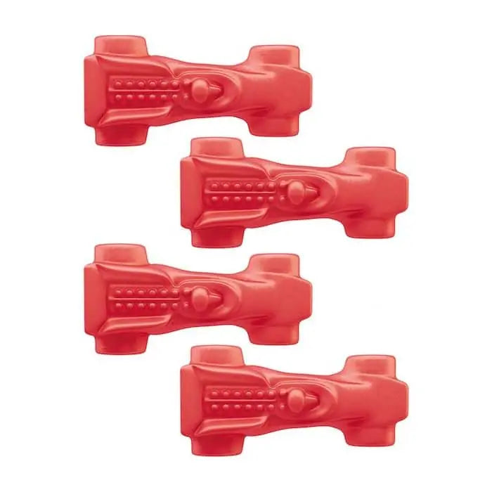 Top view of Toms Ferrari Raspberry – Swedish candy with raspberry-flavored gummies in car shapes.