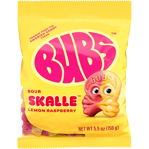 Bubs Sour Lemon Raspberry Skalle