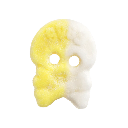 Bubs Cool Passion Ananas Skull is a chewy Swedish candy that combines tangy passion fruit with sweet pineapple in a fun skull shape.