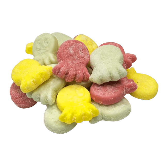 Sour Octopus by Bubs offers a fun, sour twist on gummy treats with a bright, fruity taste in playful octopus shapes.