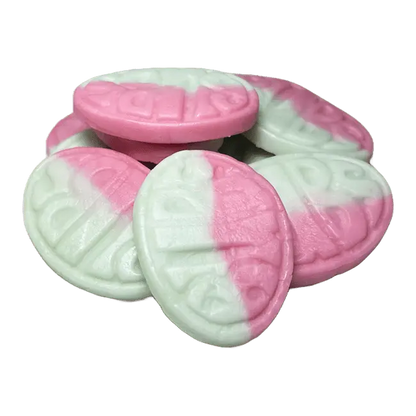 Bubs Watermelon Ovals are chewy Swedish candy gummies featuring a sweet and refreshing watermelon flavor.