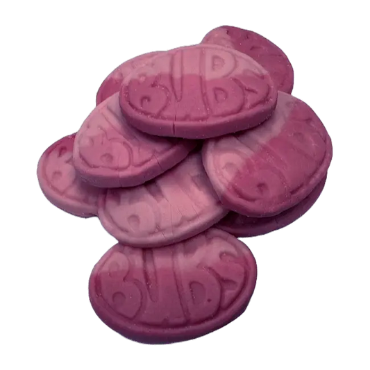 Bubs Wild Strawberry Pomegranate Ovals are soft Swedish candies with a fruity blend of wild strawberry and pomegranate flavors.