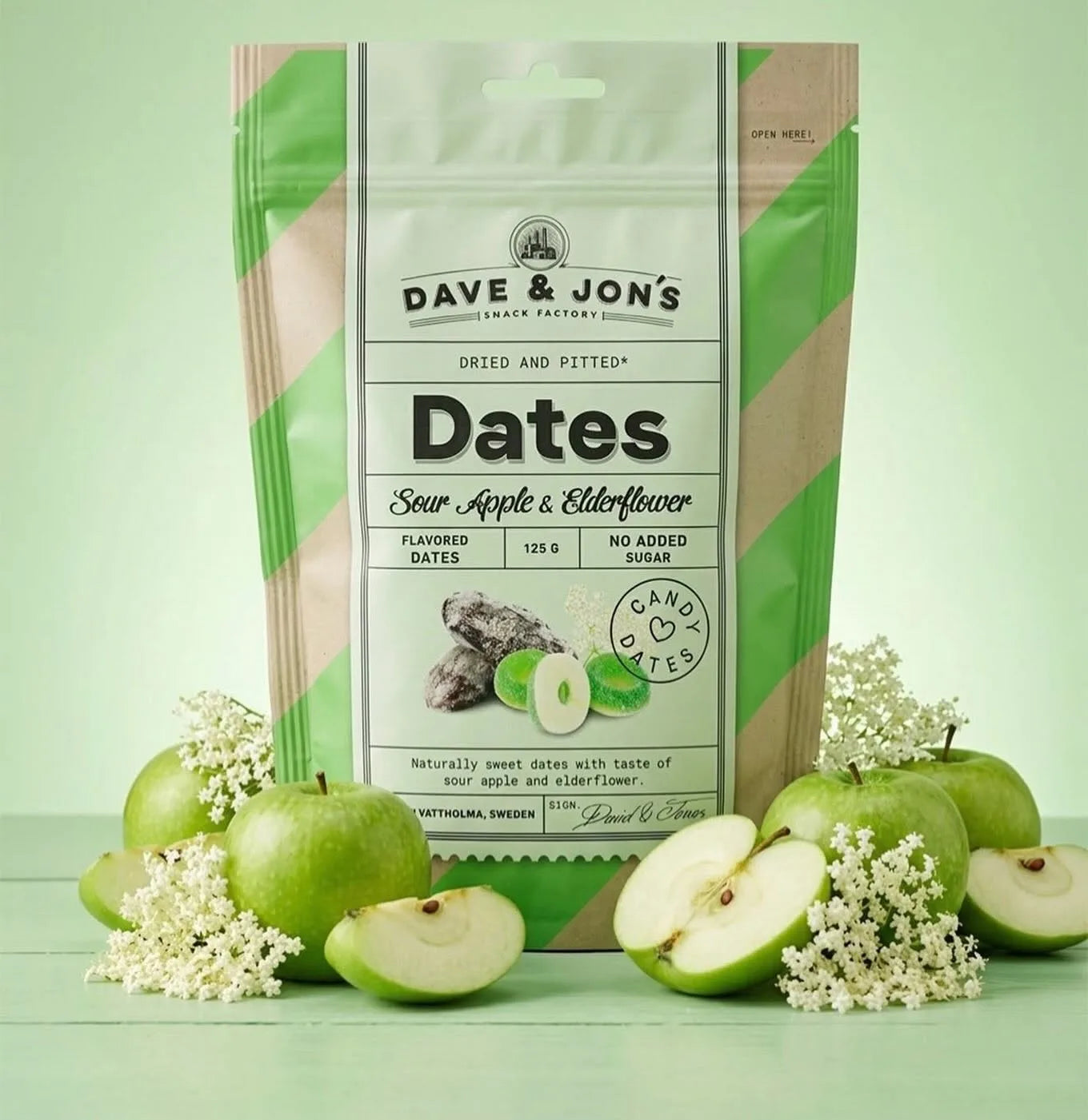 Dave & Jons Sour Apple & Elderflower Dates