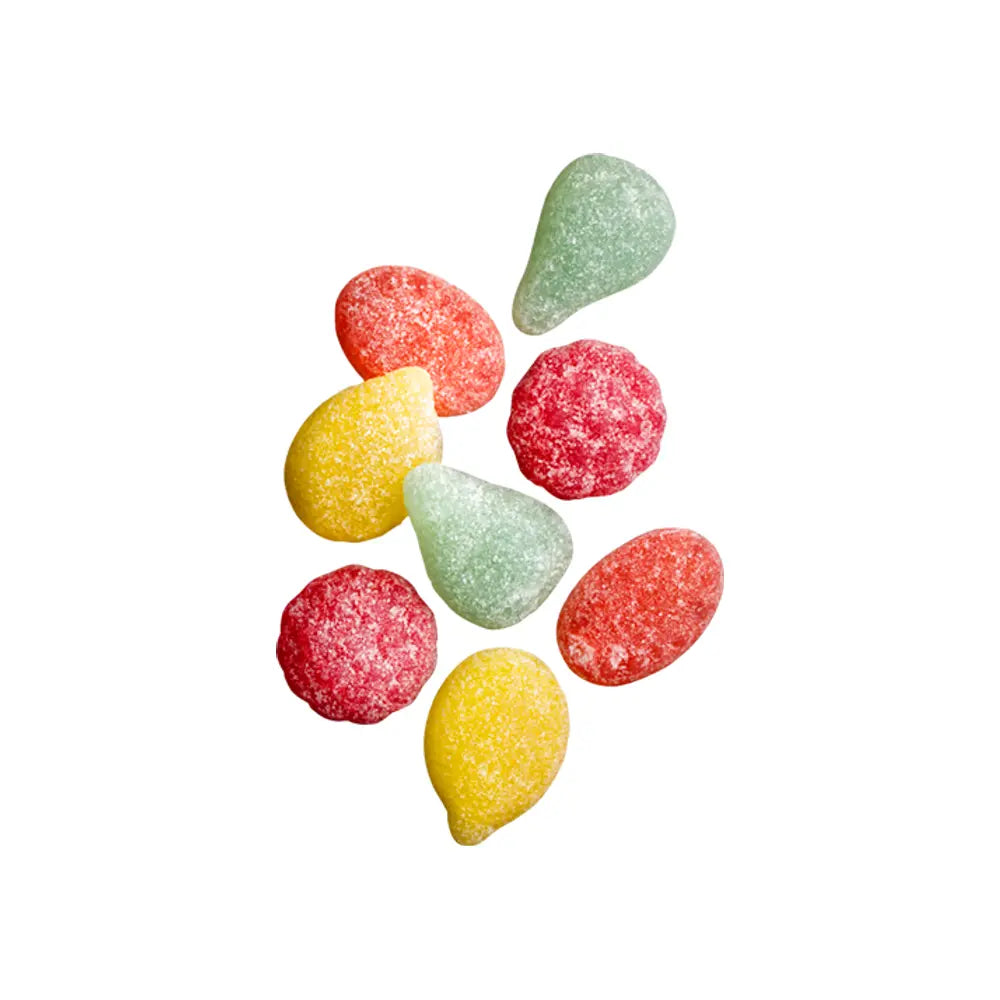 Fazer Tutti Frutti Sour Product Display – showcasing a tangy mix of Swedish candy with natural fruity flavors and a sour kick.