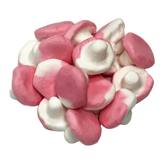 Fruity Mushrooms are Swedish candy gummies with a soft texture and a bright, fruity flavor in fun mushroom shapes.