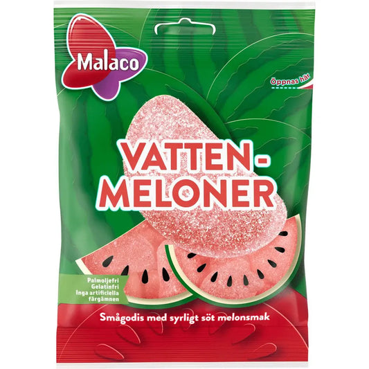 Malaco Vattenmelon Display – Swedish watermelon-flavored gummies with a sweet, fruity taste.