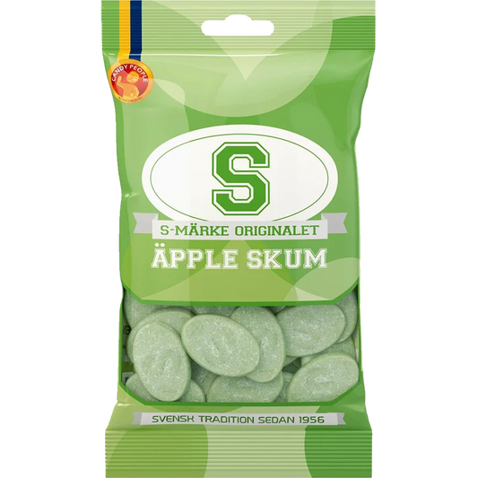 S-Märke Äpple Skum / S-Märke Apple Foam is the Swedish foam candy classic with a fresh apple flavor!