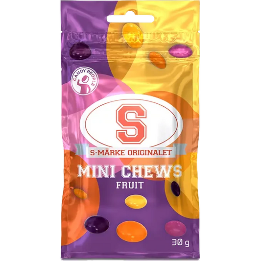 Packaged candy with colorful design on a white background