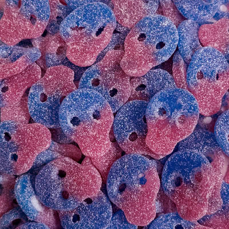 Sour Veggie Raspberry/Blueberry Skulls