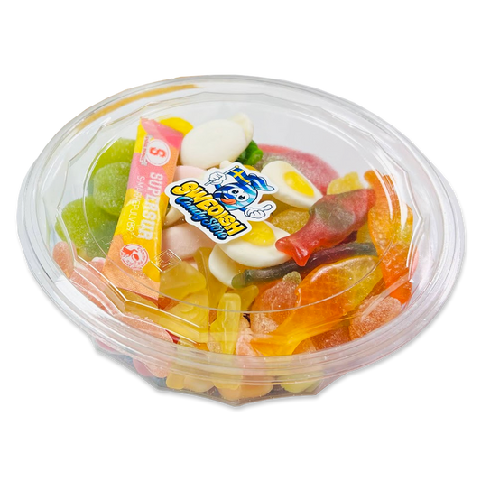 A delicious assortment of Swedish candy in the Swedish Candy Store Signature Skandi Salad mix, perfect for any sweet tooth.