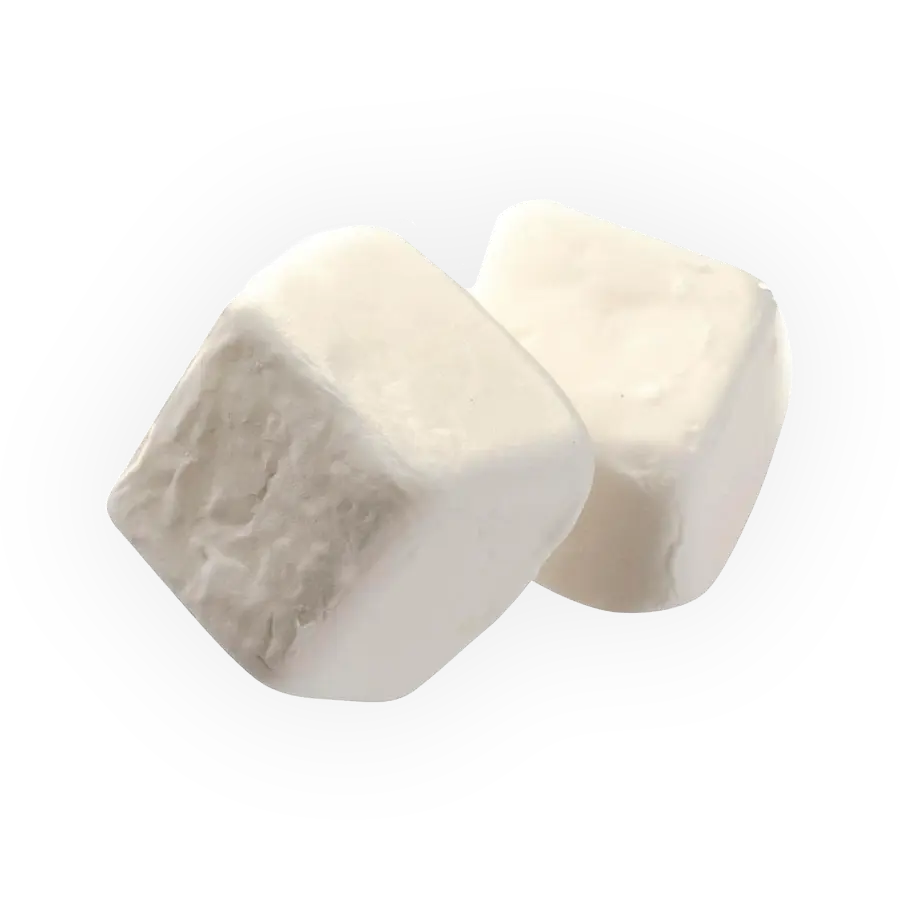 A delicious selection of Vanilla Cubes, featuring smooth and chewy Swedish sweets with a sweet vanilla taste.