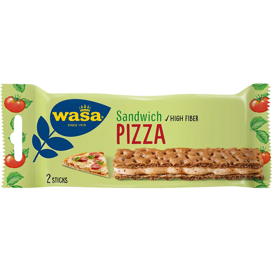 Wasa Sandwich Pizza – Swedish crispbread filled with a cheesy pizza-flavored filling for a unique snack experience.